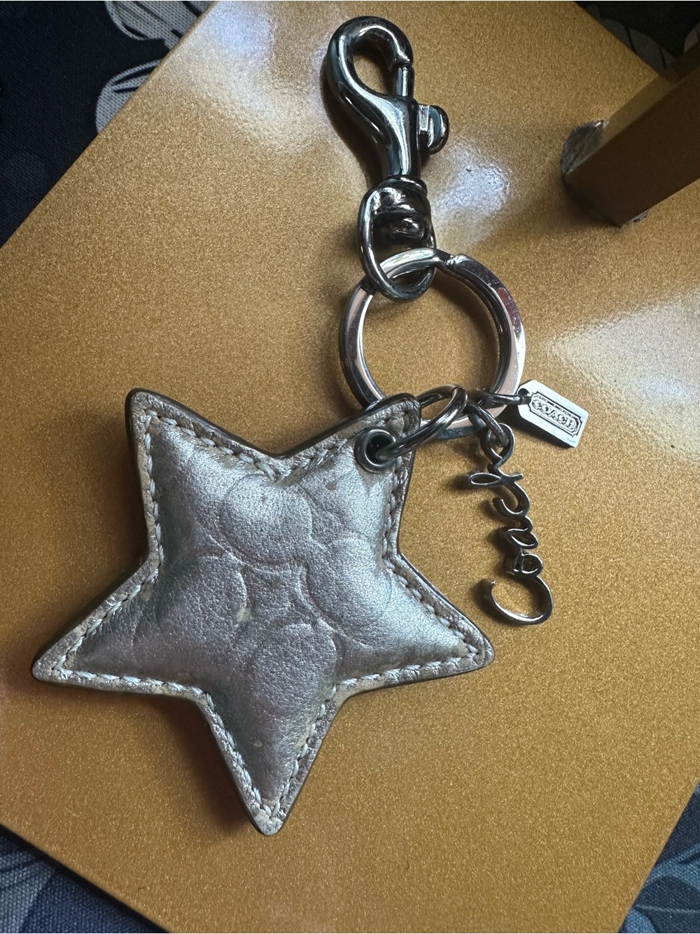 Coach Metallic Gold Star Key Charm